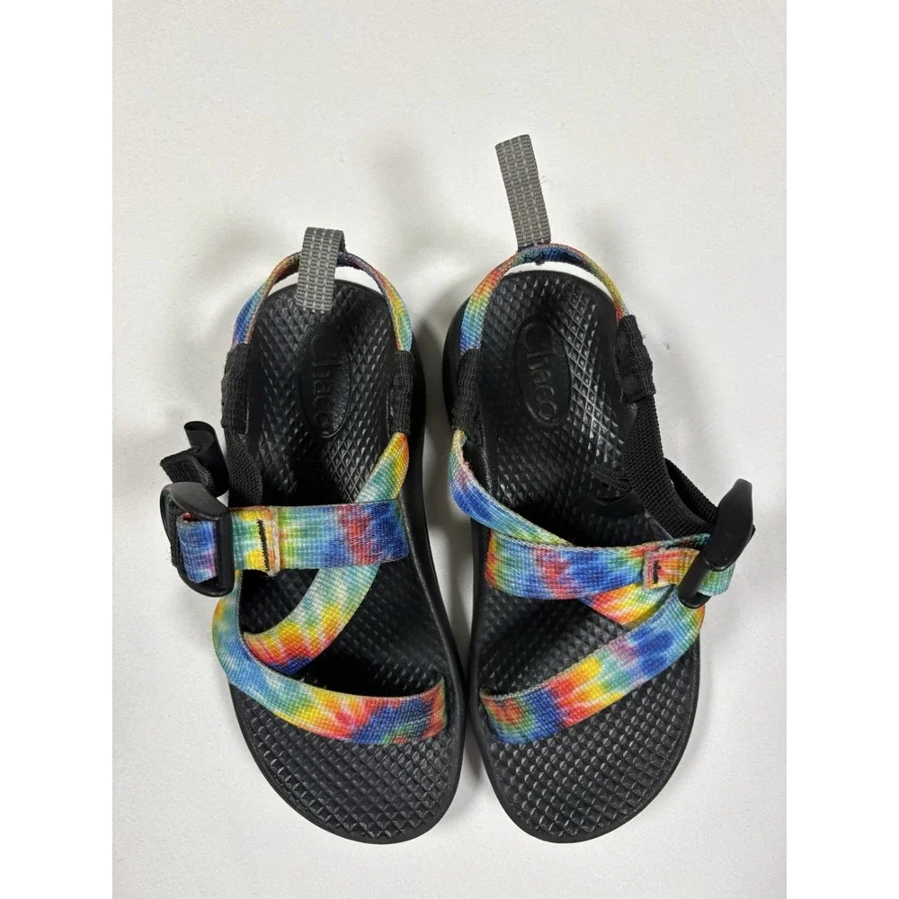 Chaco Kids Z1 EcoTread Sandals JCH199812 Rainbow Tie Dye Youth Size 12 Hiking